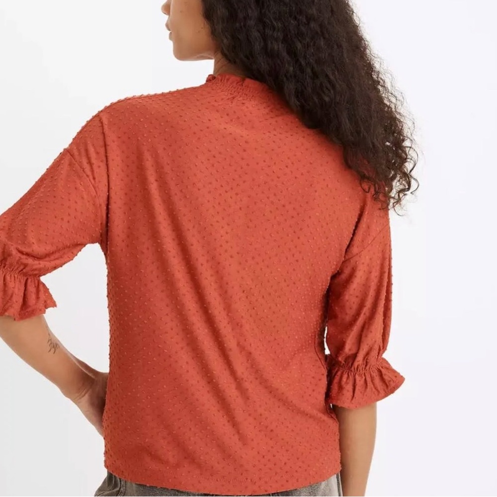 Madewell Clipdot Ruffle Top XXL - Picture 2 of 5